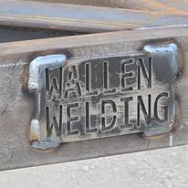 Wallen Welding steel nameplate