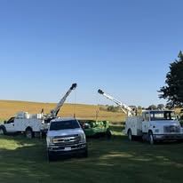 Wallen Welding service trucks on a Nebraska job site